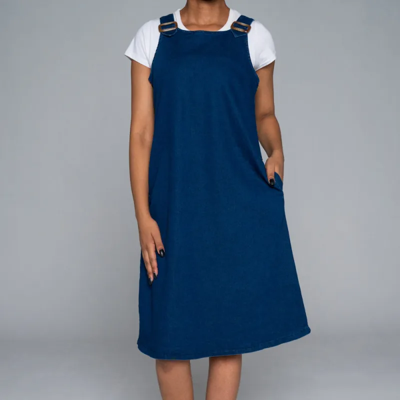 Plus Size Denim Pinafore sold by Fashion World