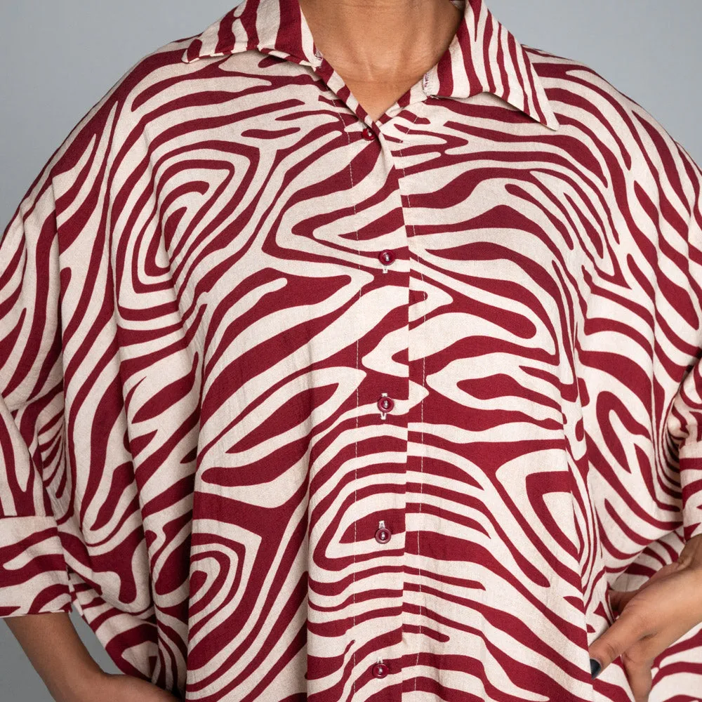 Wine Printed Nylon Crepe Kaftan sold by Fashion World product image thumbnail 2
