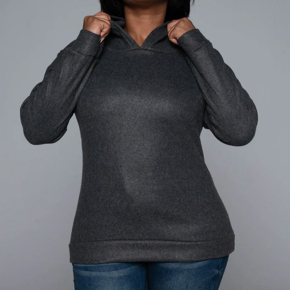 Charcoal Polar Fleece Hooded Top sold by Fashion World product image thumbnail 4