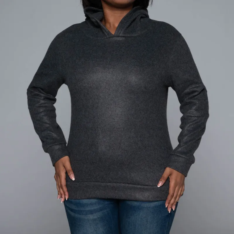 Charcoal Polar Fleece Hooded Top sold by Fashion World
