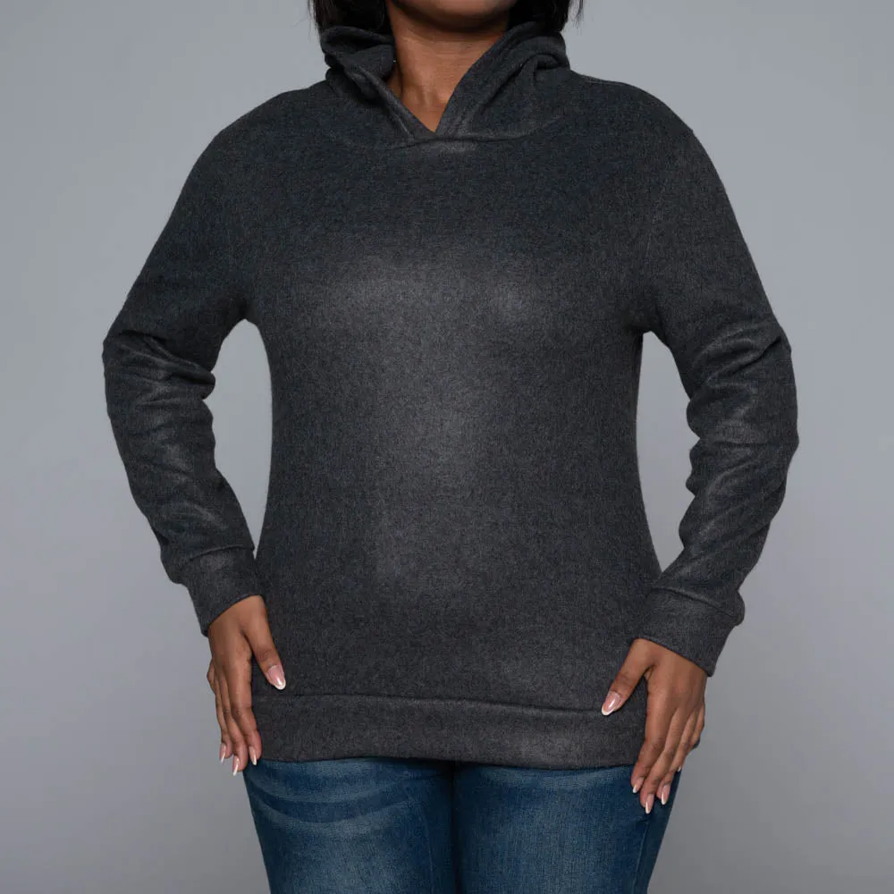 Charcoal Polar Fleece Hooded Top sold by Fashion World
