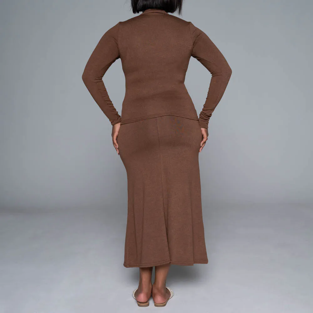 Brown Jersey Knit Skirt sold by Fashion World product image thumbnail 4