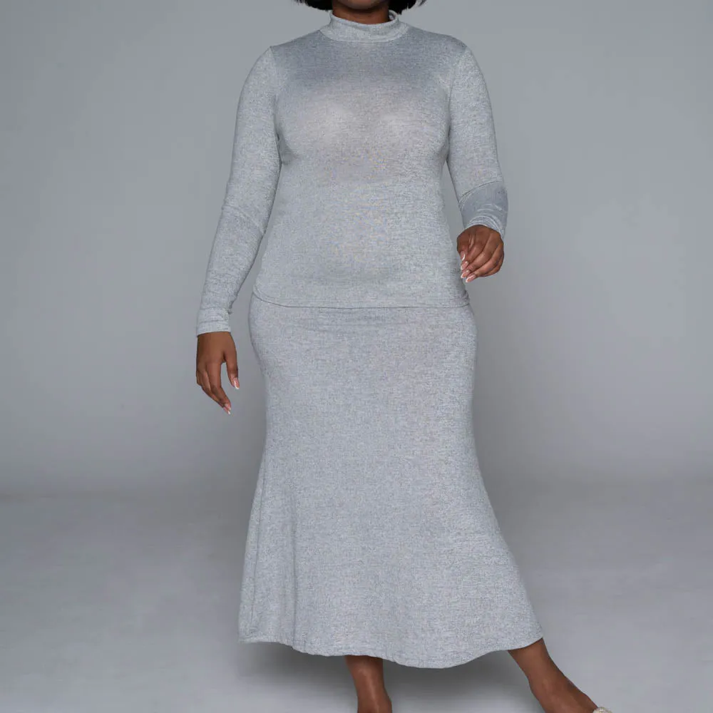 Grey Jersey Knit Skirt sold by Fashion World