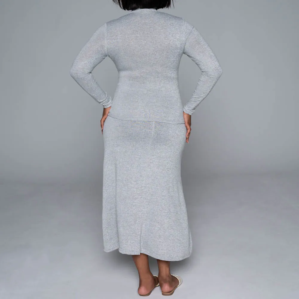 Grey Jersey Knit Skirt sold by Fashion World product image thumbnail 3