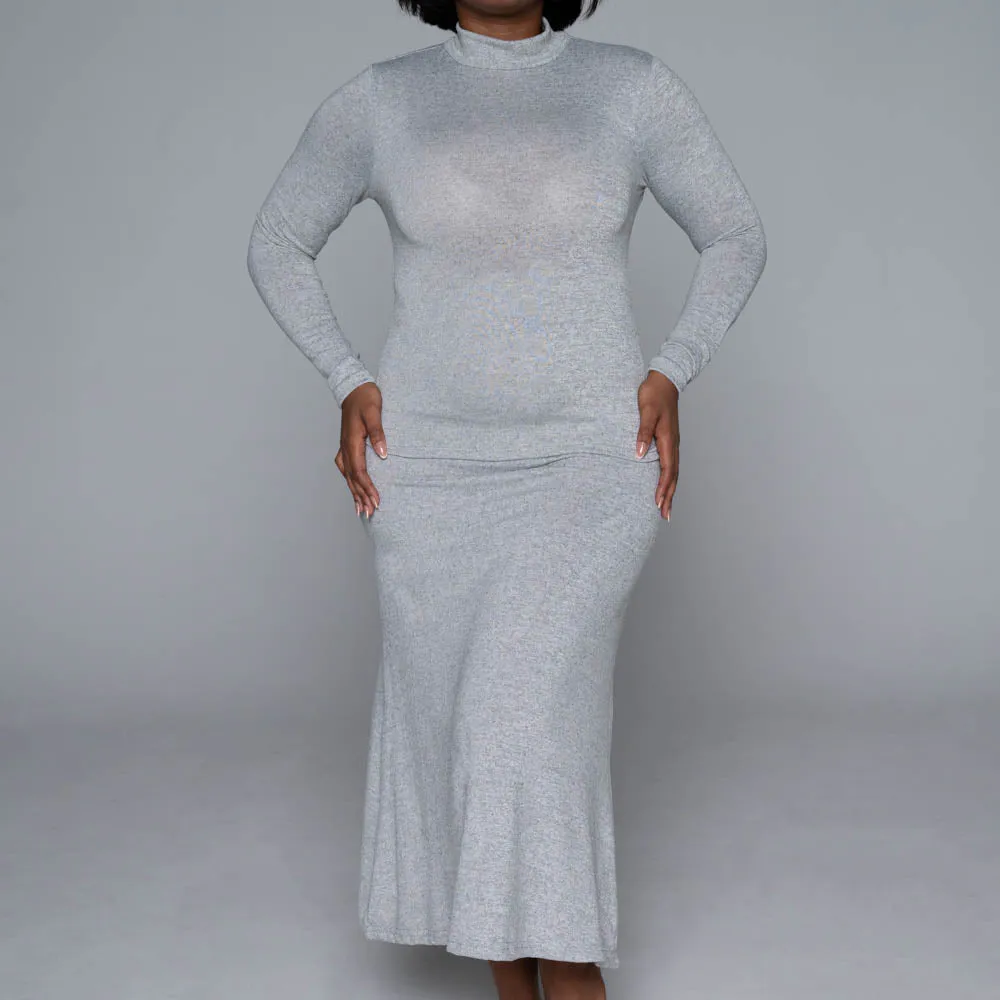 Grey Jersey Knit Skirt sold by Fashion World product image thumbnail 2