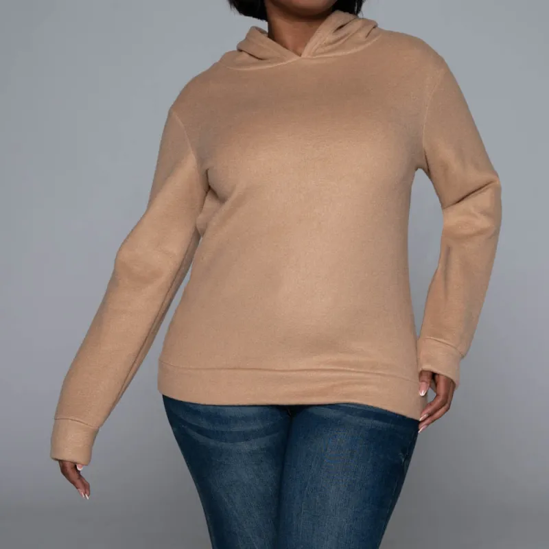 Camel Polar Fleece Hooded Top sold by Fashion World