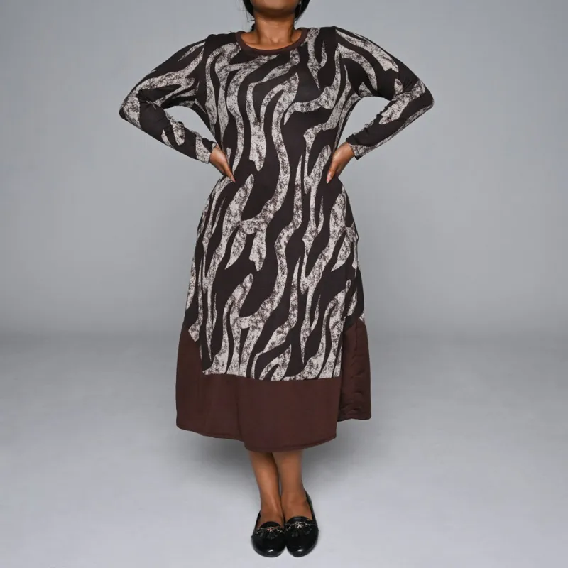 Plus Size Long Sleeve Printed Jersey Knit Dress sold by Fashion World