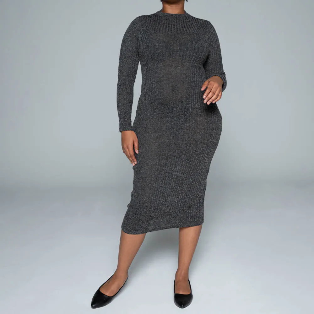 Black Rib Turtle Neck Dress sold by Fashion World product image thumbnail 2