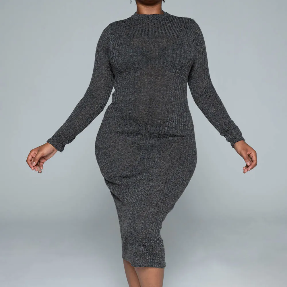 Black Rib Turtle Neck Dress sold by Fashion World product image thumbnail 4