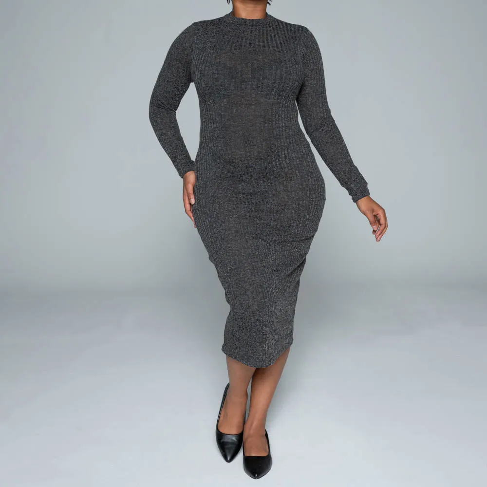 Black Rib Turtle Neck Dress sold by Fashion World product image thumbnail 5