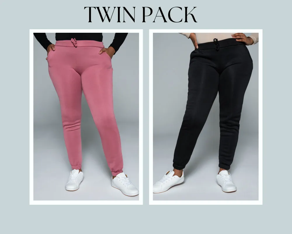 Black And Rose Twin Pack Joggers sold by Fashion World