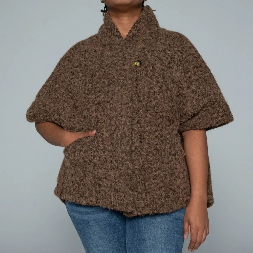 Chocolate Mohair Knitted Melton Jacket sold by Fashion World product image thumbnail 5