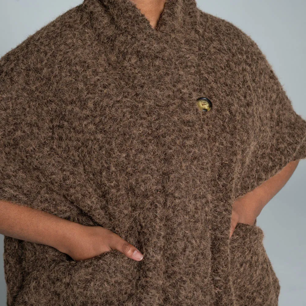 Chocolate Mohair Knitted Melton Jacket sold by Fashion World product image thumbnail 3