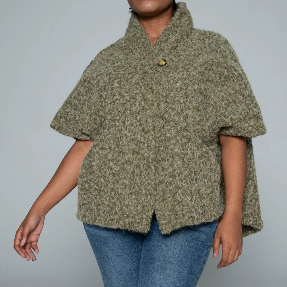 Olive Mohair Knitted Melton Jacket sold by Fashion World product image thumbnail 2