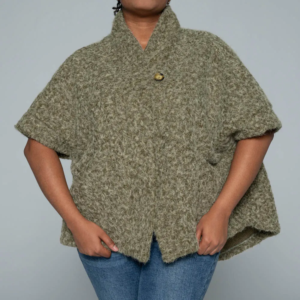 Olive Mohair Knitted Melton Jacket sold by Fashion World product image thumbnail 4