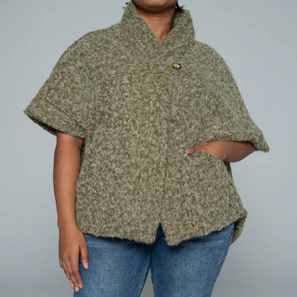 Olive Mohair Knitted Melton Jacket sold by Fashion World product image thumbnail 5