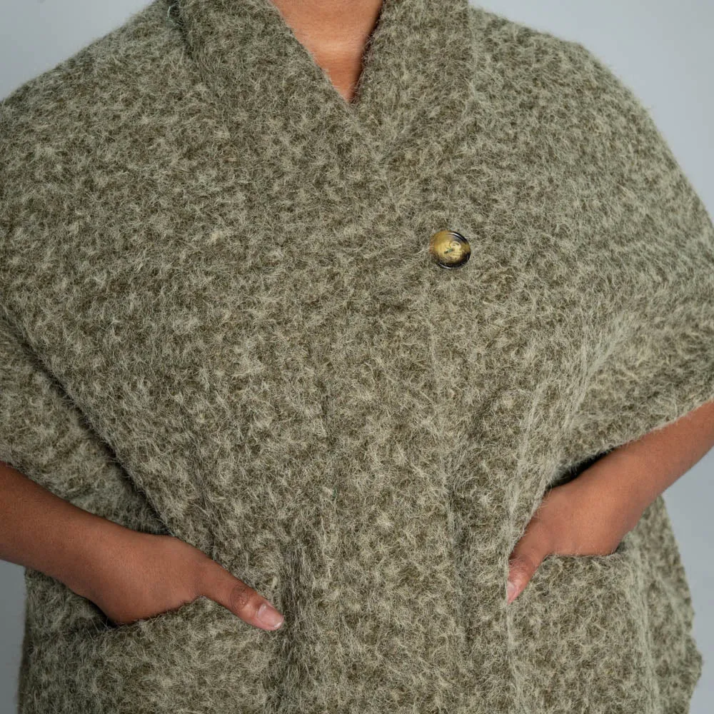 Olive Mohair Knitted Melton Jacket sold by Fashion World product image thumbnail 3