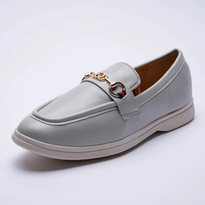 Grey Buckle Trim Loafer sold by Fashion World