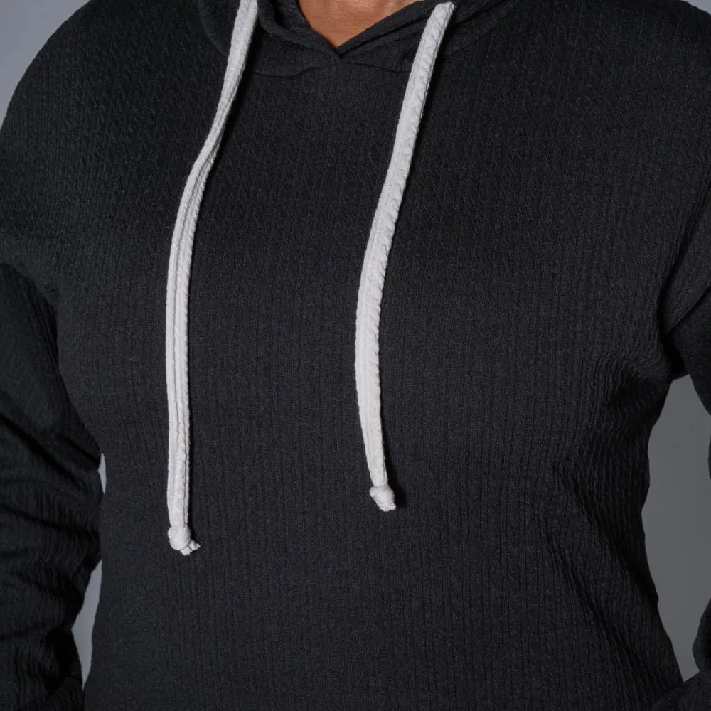 Black Striped Hooded Top sold by Fashion World product image thumbnail 4
