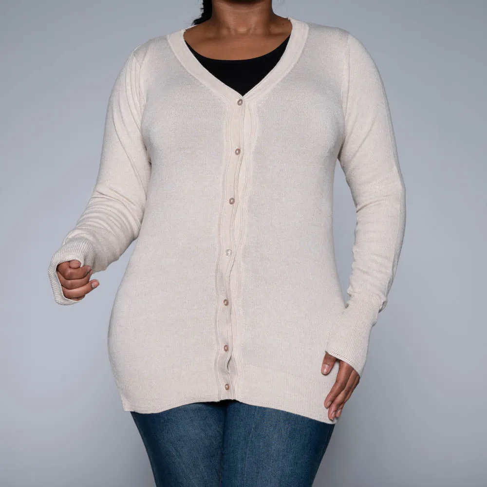 Beige Long Sleeve Cardigan sold by Fashion World product image thumbnail 3
