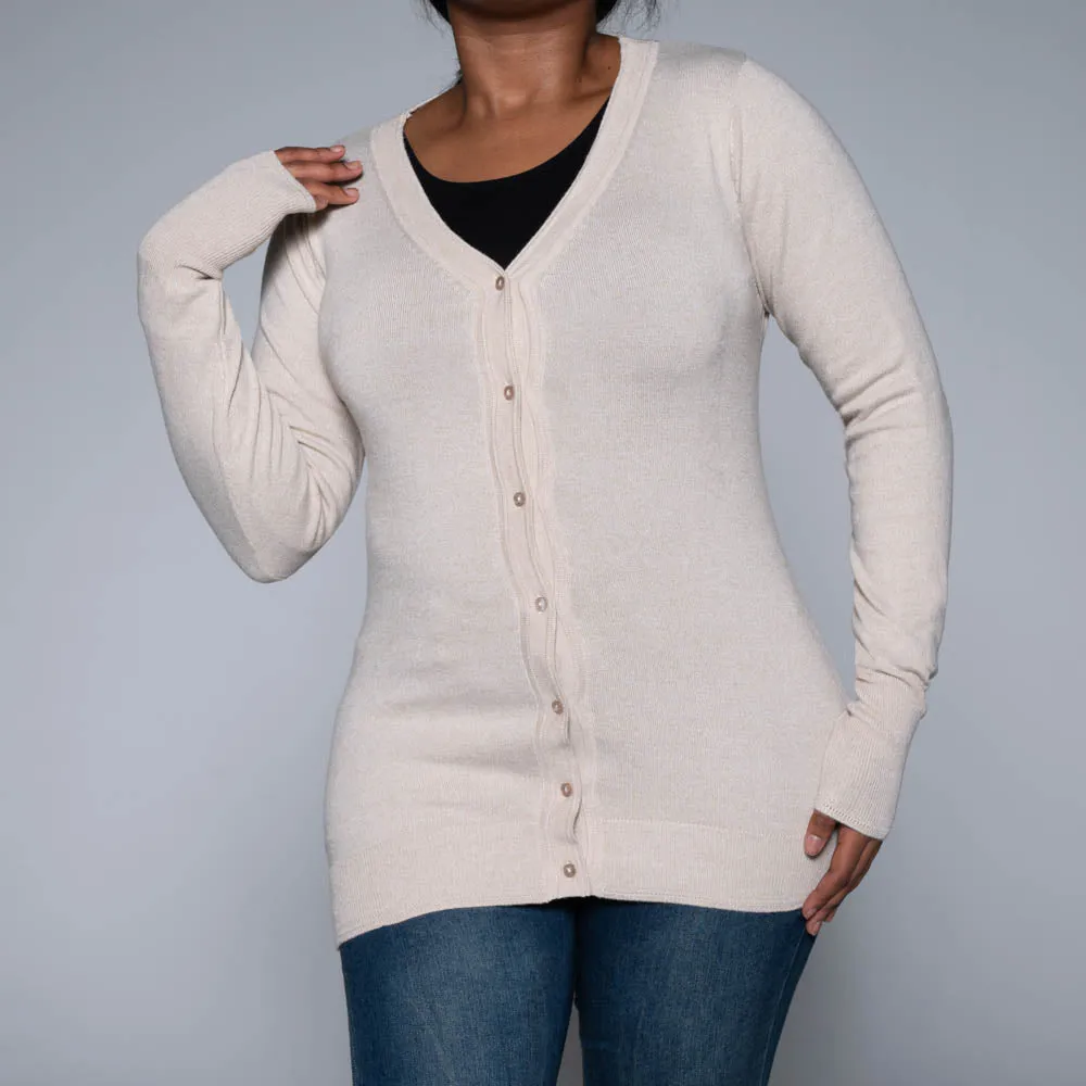 Beige Long Sleeve Cardigan sold by Fashion World product image thumbnail 4