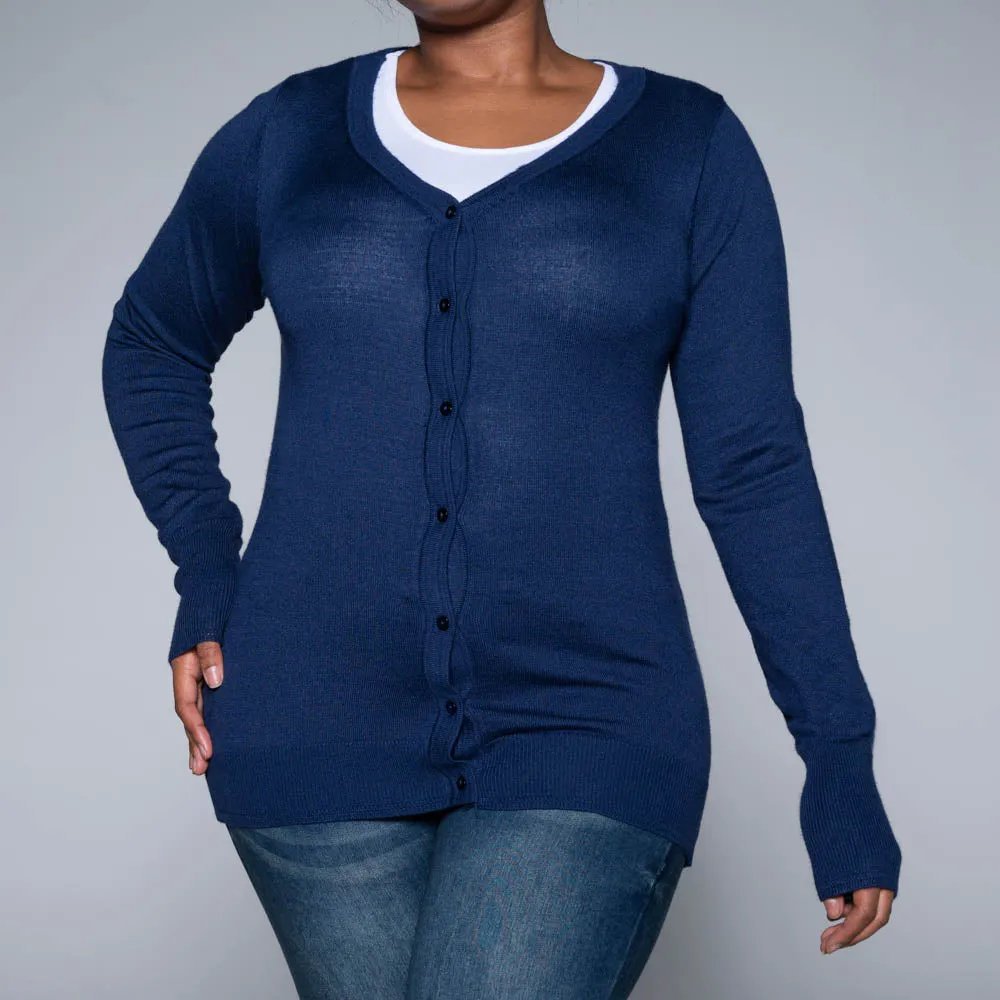 Navy Long Sleeve Cardigan sold by Fashion World product image thumbnail 4