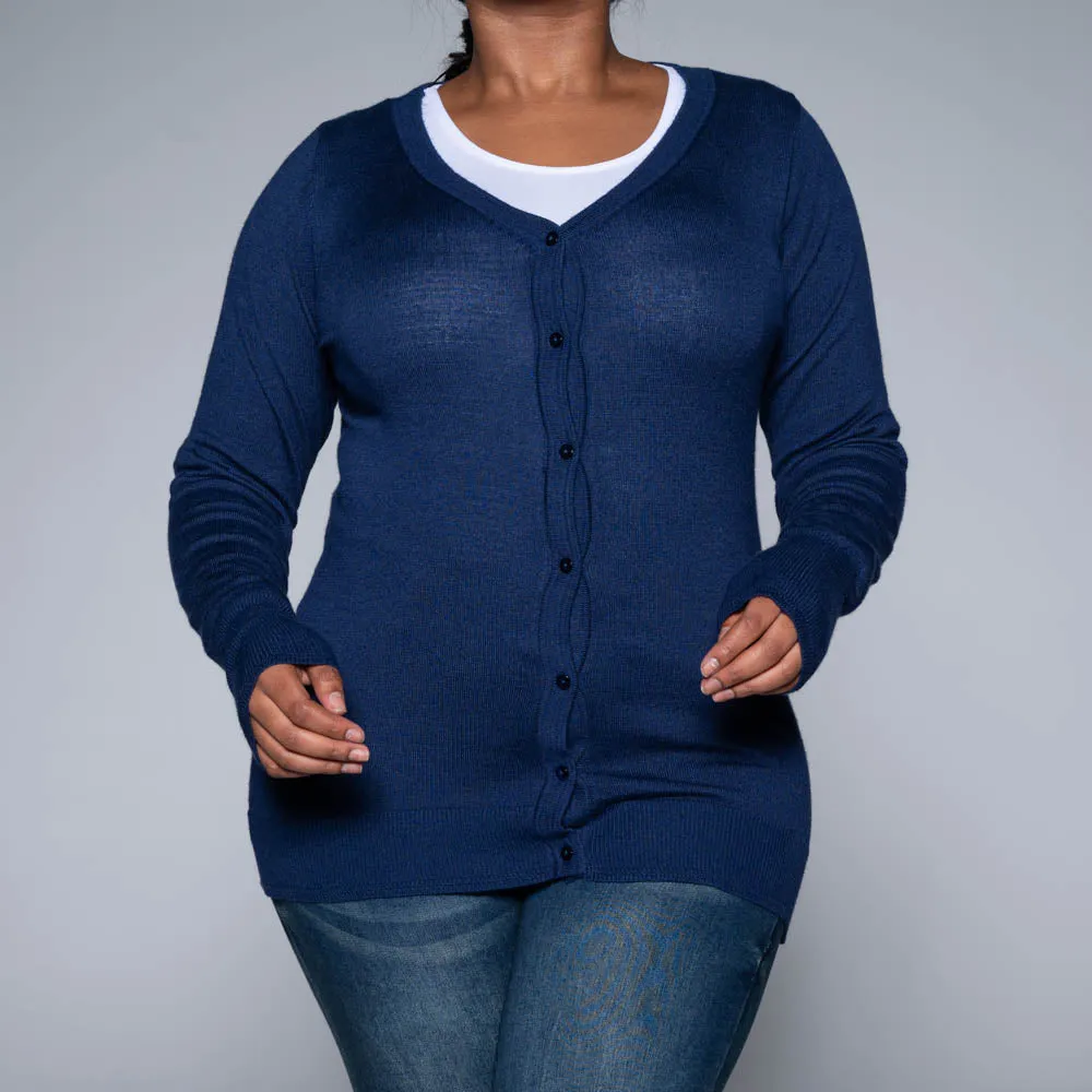 Navy Long Sleeve Cardigan sold by Fashion World product image thumbnail 3