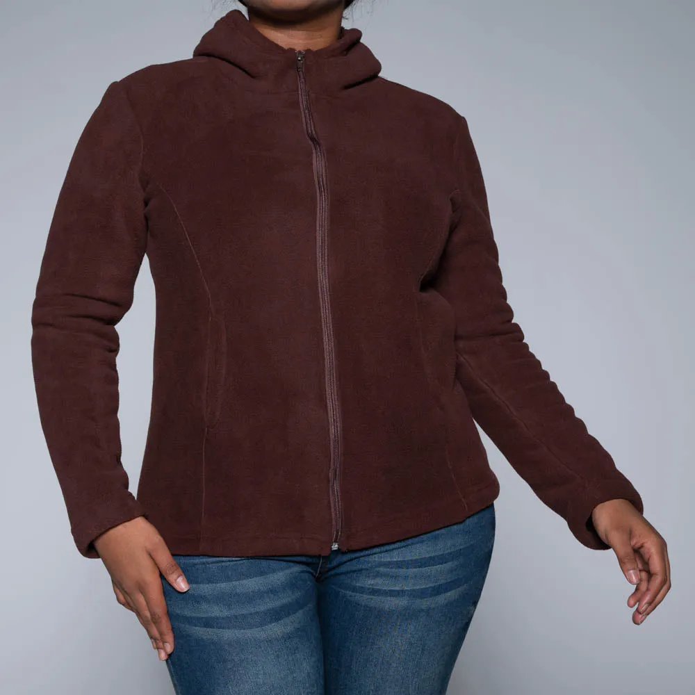 Chocolate Fluffy Fleece Hooded Jacket sold by Fashion World product image thumbnail 4