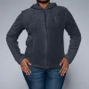 Charcoal Fluffy Fleece Hooded Jacket sold by Fashion World