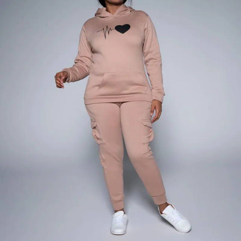 Camel Long Sleeve Hooded Track Top sold by Fashion World