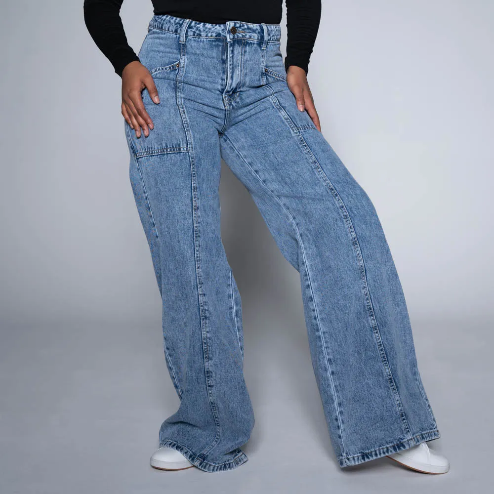 Wide Leg Denim Jeans sold by Fashion World