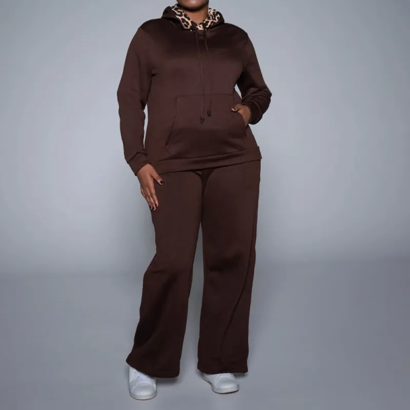 Chocolate Hooded Track Top sold by Fashion World