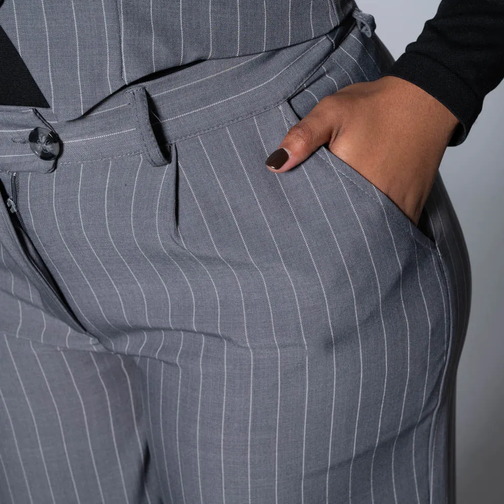 Grey Stripe Suit Waistcoat sold by Fashion World product image thumbnail 3