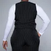 Black Stripe Suit Waistcoat sold by Fashion World