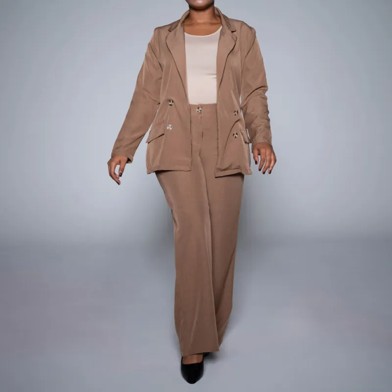 Brown Slax Suit Pants sold by Fashion World
