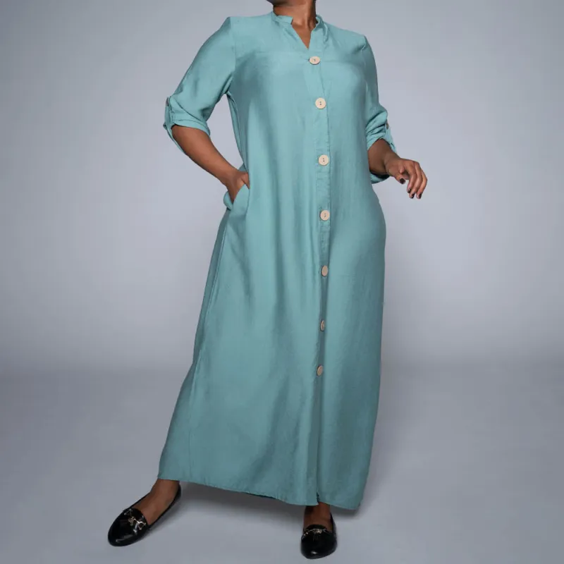 Sage Button Down Front Tunic sold by Fashion World