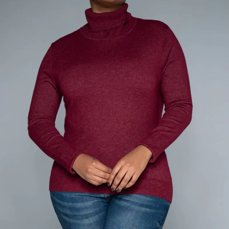 Wine Plain Poloneck made by Fashion World