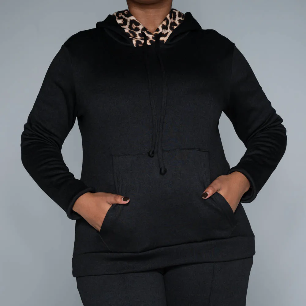 Black Hooded Track Top sold by Fashion World product image thumbnail 4