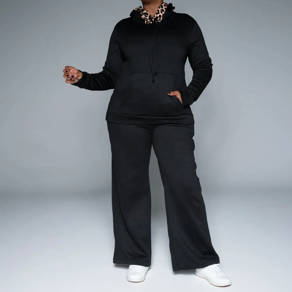 Black Spun Poly Track Pants sold by Fashion World product image thumbnail 3