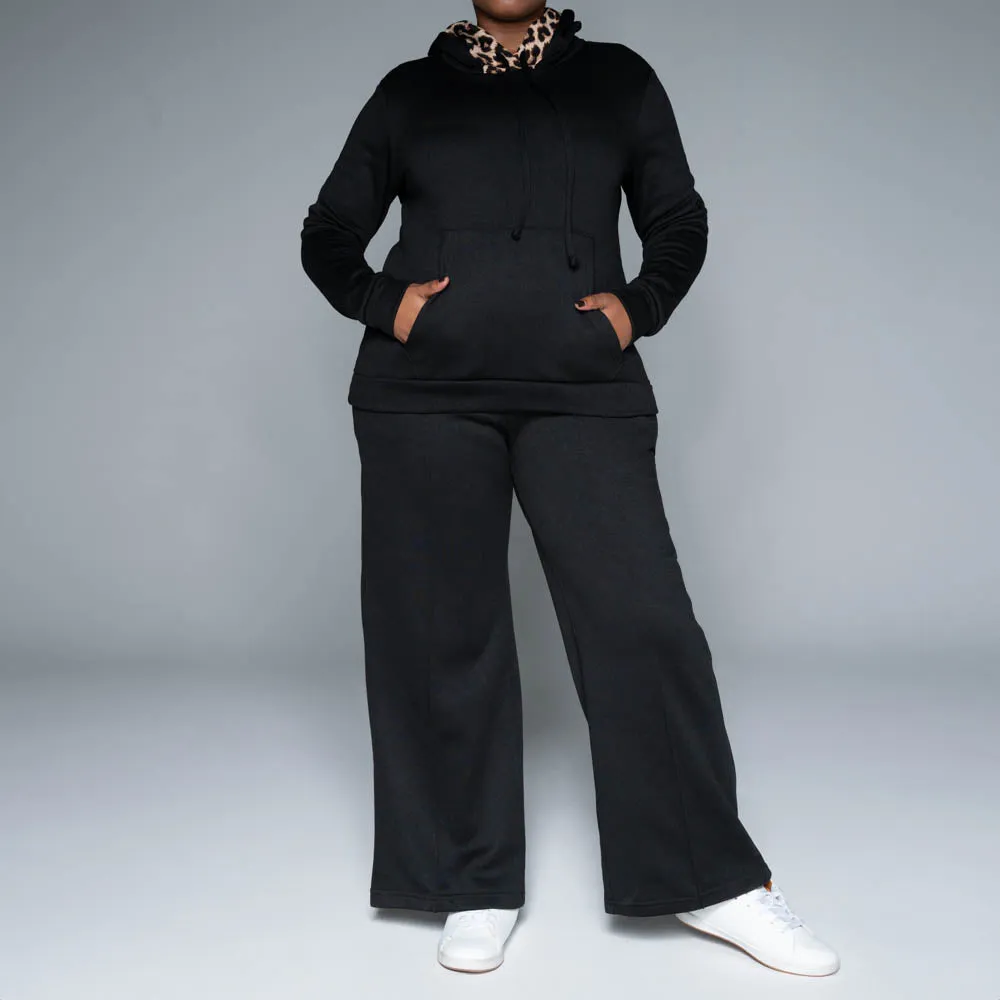 Black Spun Poly Track Pants sold by Fashion World