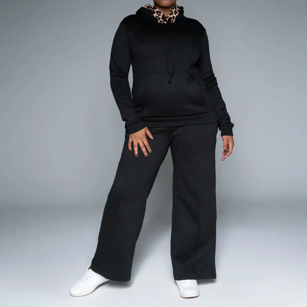 Black Spun Poly Track Pants sold by Fashion World product image thumbnail 2