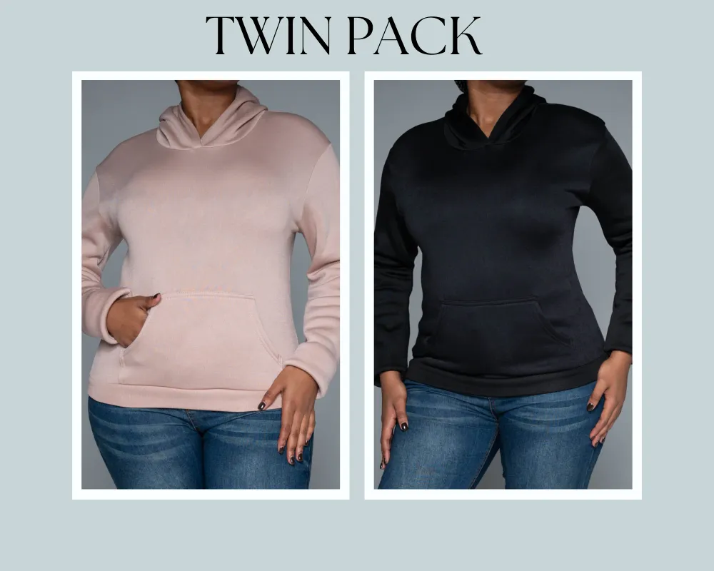 Camel And Black Twin Pack Hoodie sold by Fashion World