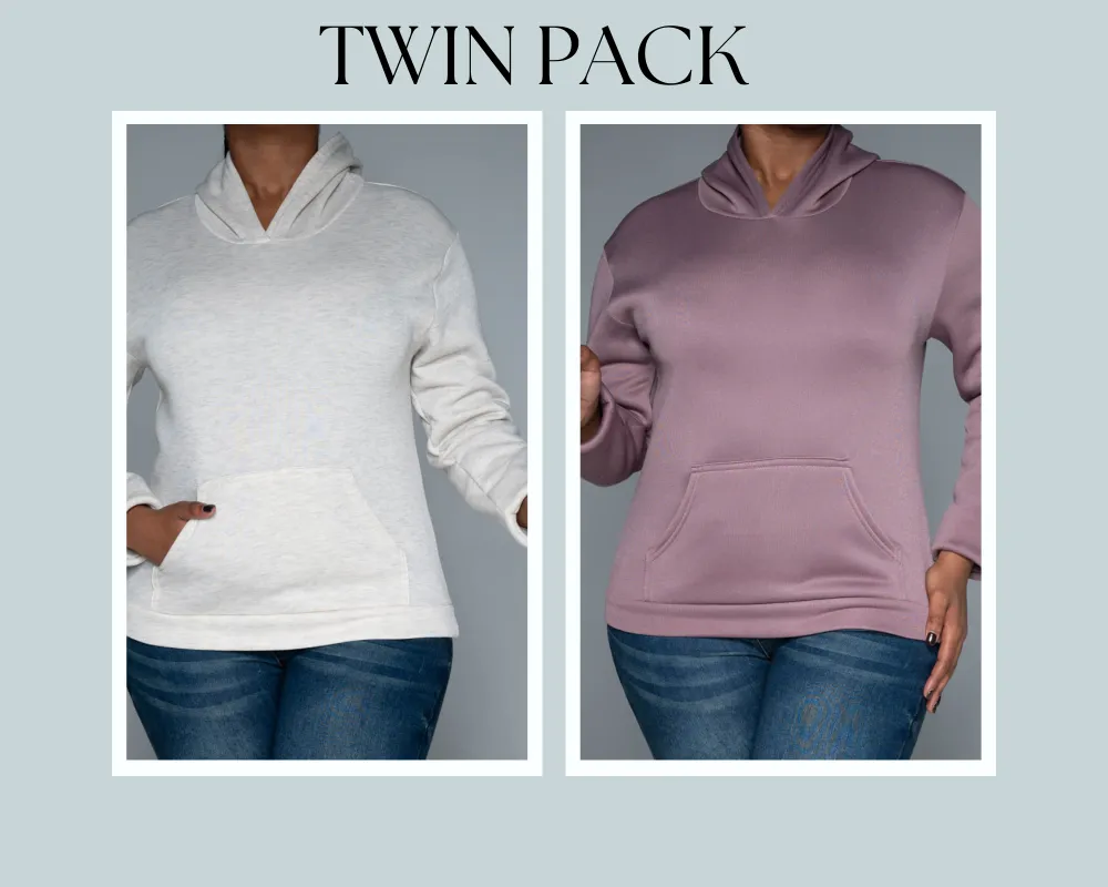 Mauve And Beige Twin Pack Hoodie sold by Fashion World