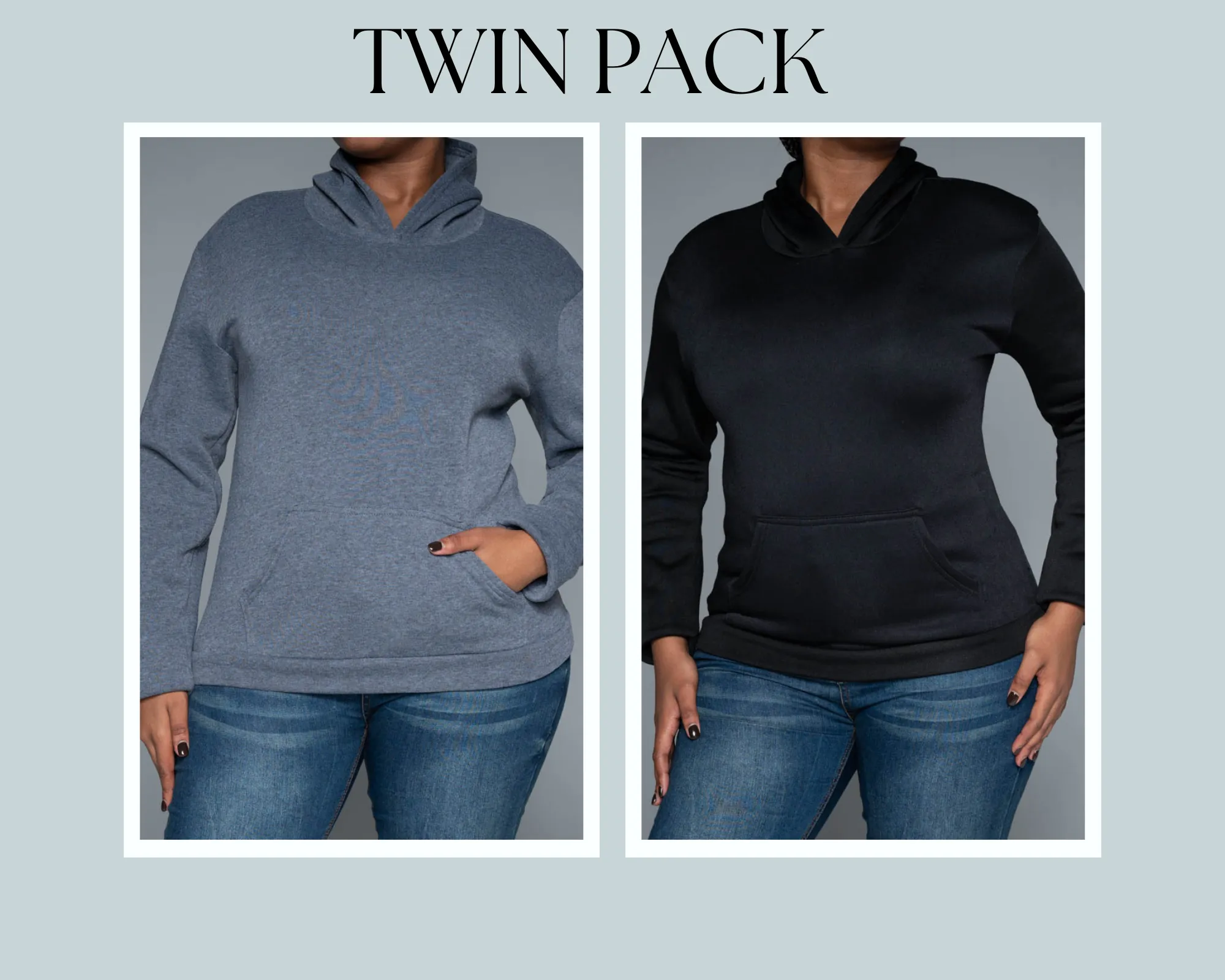 Black And Charcoal Twin Pack Hoodie sold by Fashion World