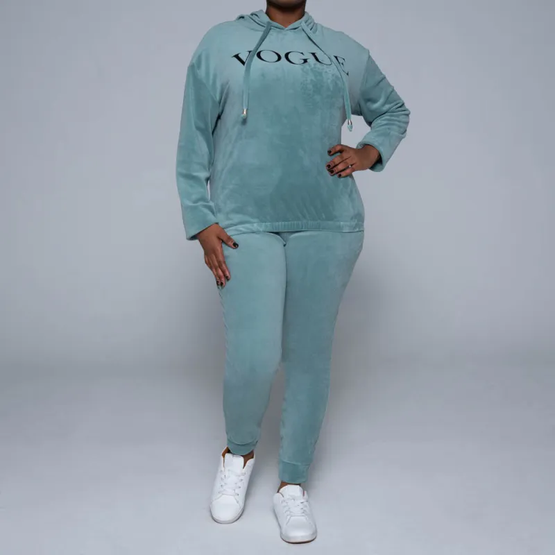Sage Velour Track Top sold by Fashion World