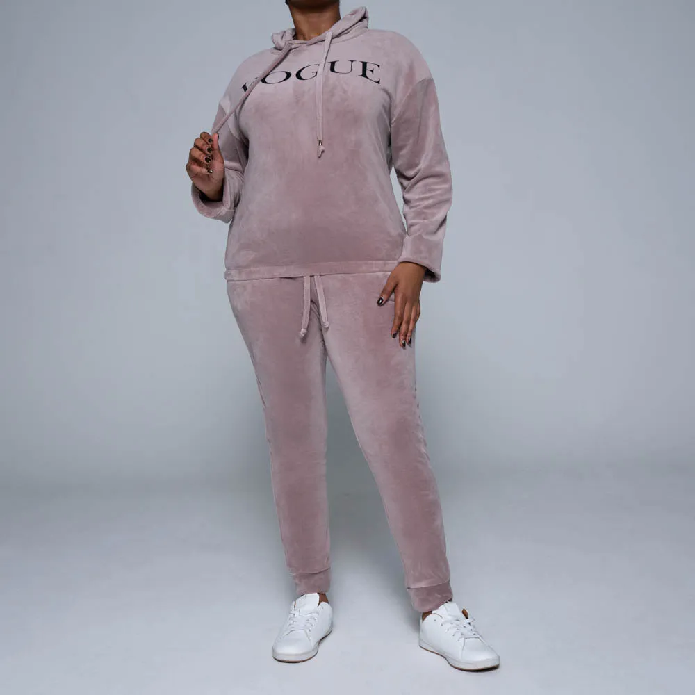 Mauve Velour Track Pants sold by Fashion World product image thumbnail 5