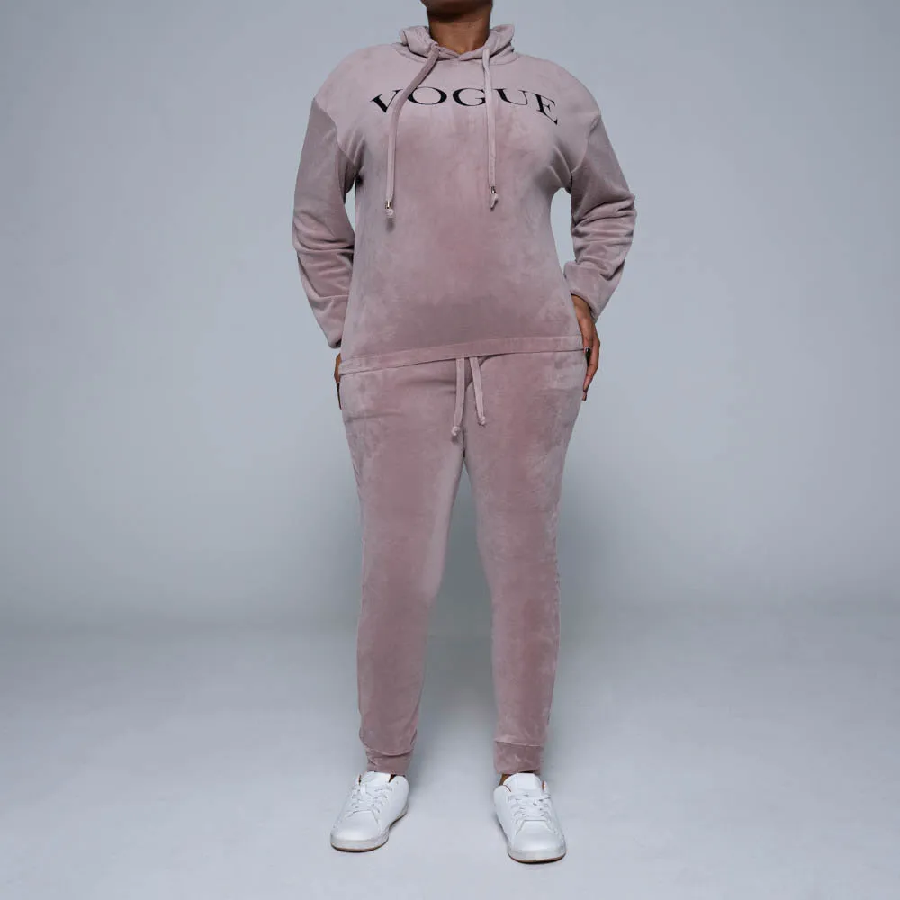 Mauve Velour Track Pants sold by Fashion World product image thumbnail 4