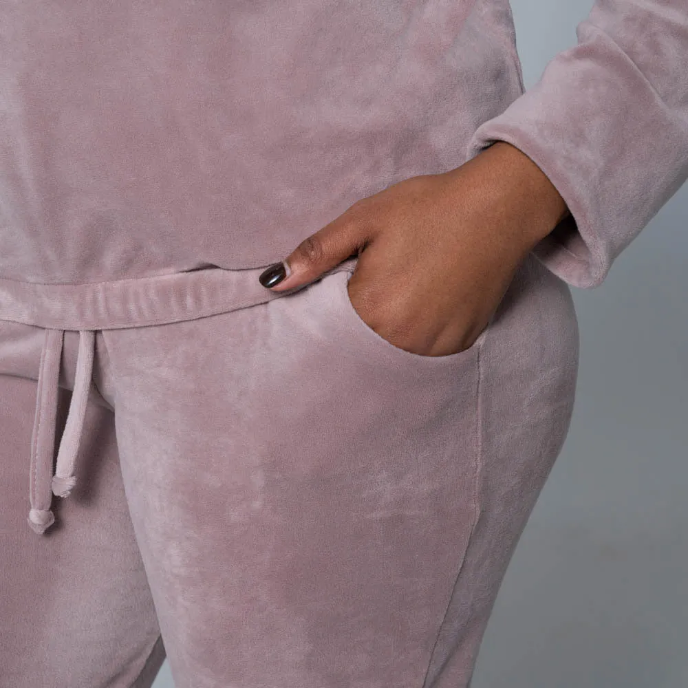 Mauve Velour Track Pants sold by Fashion World product image thumbnail 2