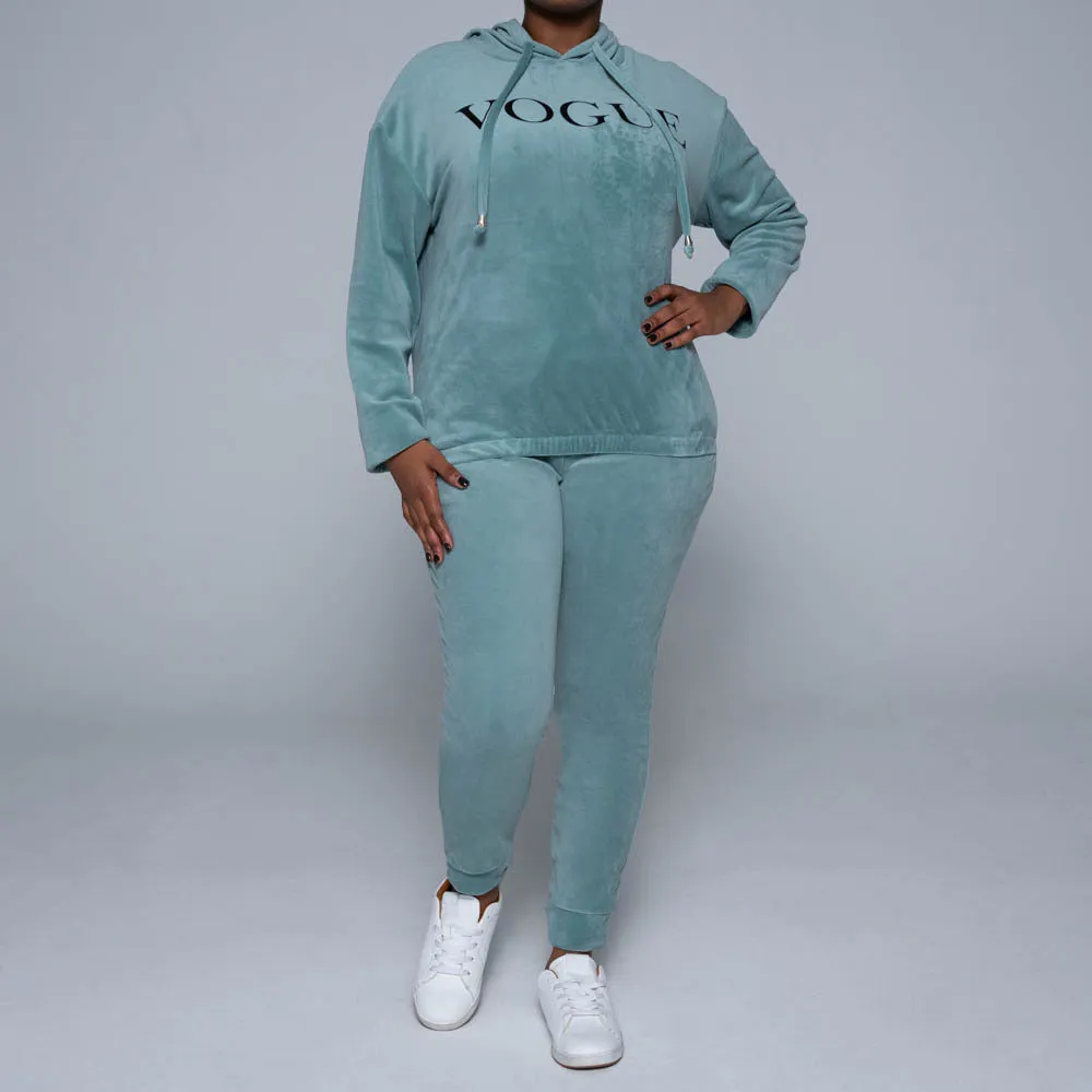 Sage Velour Track Pants sold by Fashion World