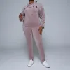 Mauve Velour Track Top sold by Fashion World